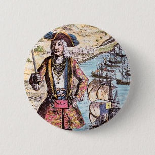 Black Bart Colour Portrait 6 Cm Round Badge
