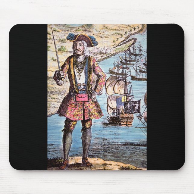 Black Bart Colour Portrait Mouse Pad (Front)