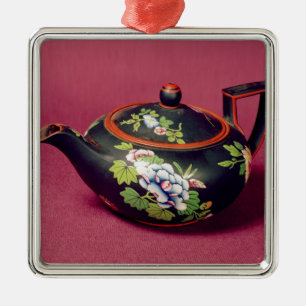 Black basalt teapot metal tree decoration