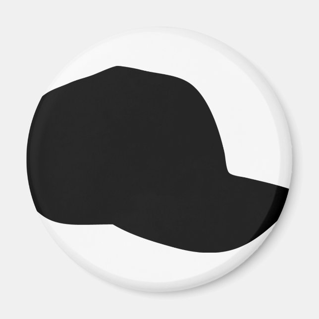 black baseball cap icon magnet (Front)