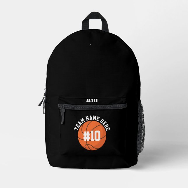 Black Basketball Backpack School Team Player (Front)