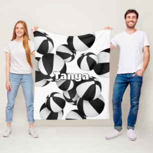 black basketball team colours kids sports decor fleece blanket