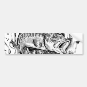 Black bass bumper sticker
