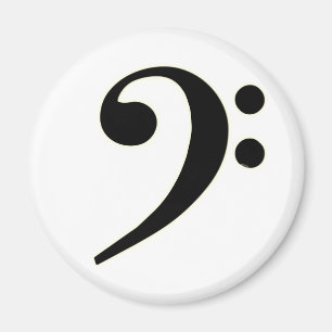Black Bass Clef Magnet
