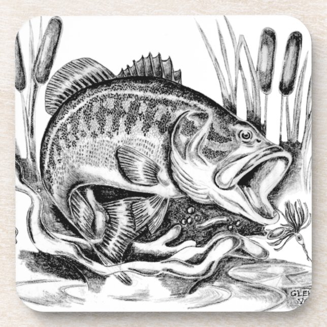 Black bass coaster (Front)