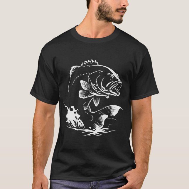 Black Bass Fishing T-Shirt (Front)