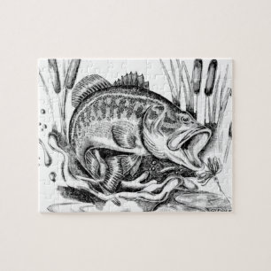 Black bass jigsaw puzzle