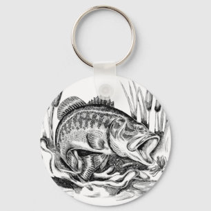 Black bass key ring