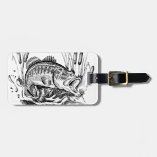 Black bass luggage tag