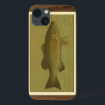 Black Bass on a Green Background iPhone 13 Case<br><div class="desc">This piece of arwork will please any fish amateur. The painting represents a black bass swimming into green water. In this image,  the brown borders makes it the perfect decorative art piece.</div>