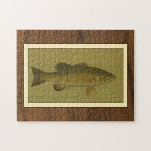 Black Bass on a Green Background Jigsaw Puzzle