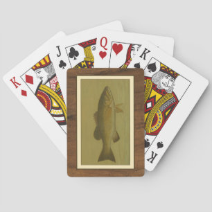 Black Bass on a Green Background Playing Cards