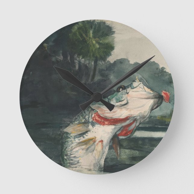 Black Bass Round Clock (Front)