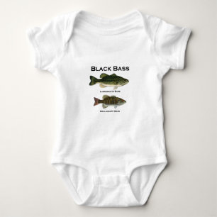 Black Bass Species (largemouth - smallmouth) Baby Bodysuit