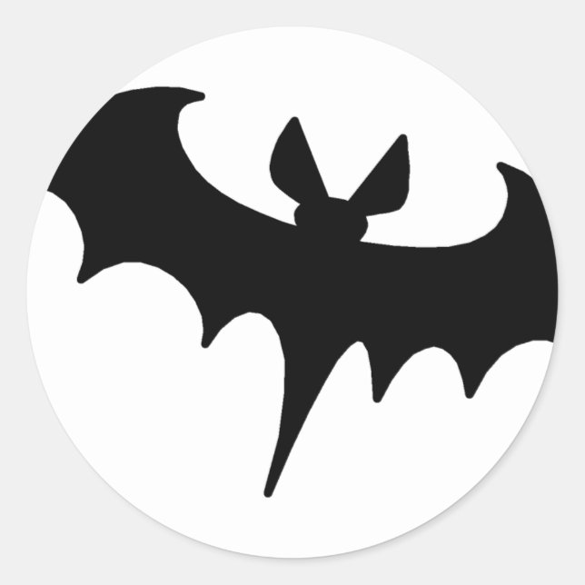 Black Bat Classic Round Sticker (Front)