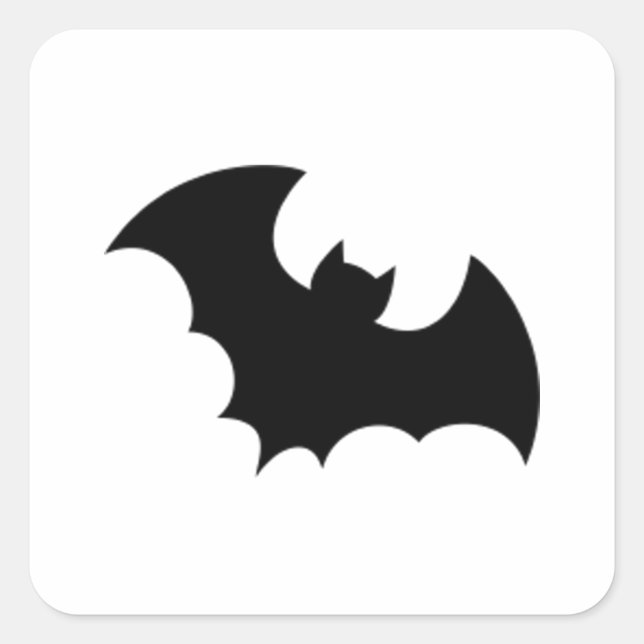 Black Bat ! Classic Square Sticker (Front)