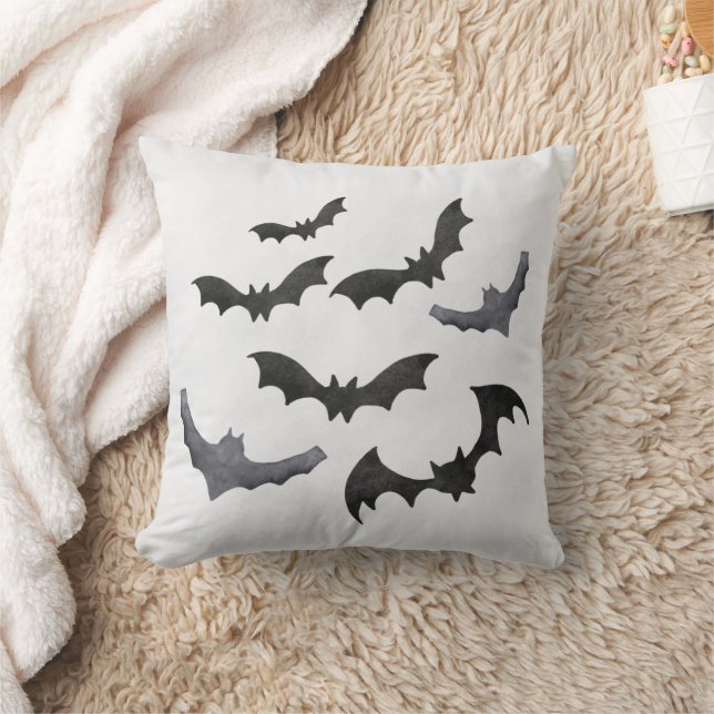 Black Bat Halloween Cushion (Blanket)