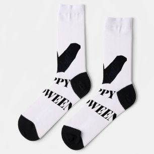 Black bat happy Halloween add name text witches Socks