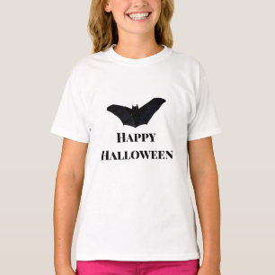 Black bat happy Halloween add name text witches T-Shirt