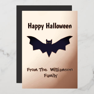 Black Bat Happy Halloween Rose Gold