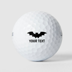 Black bat wing custom print golf ball gift set