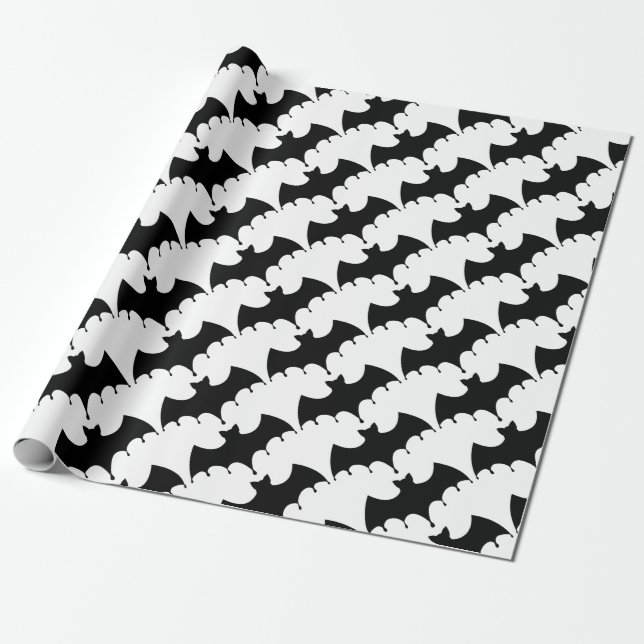 Black Bat Wrapping Paper (Unrolled)