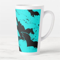 Black Bats In Flight Teal