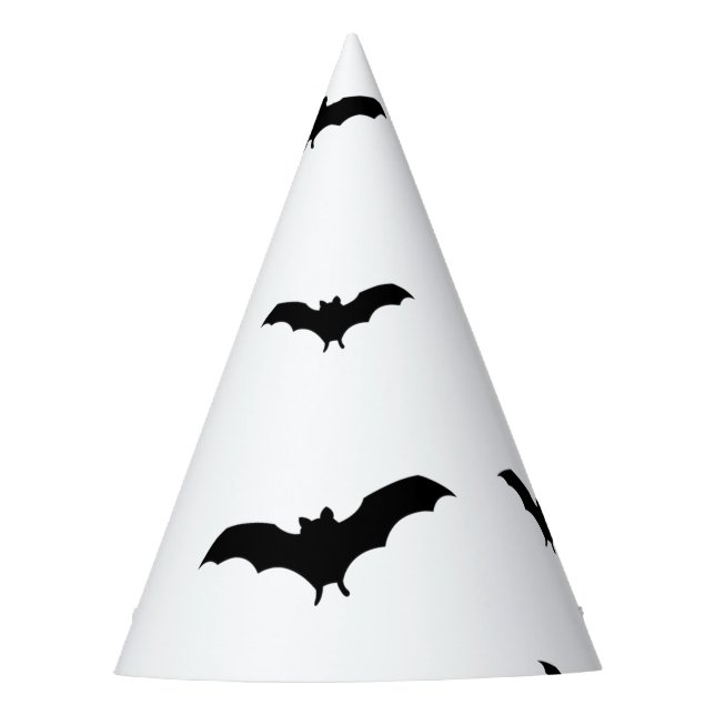 Black Bats & White Cute Halloween Party Chic Hat (Front)