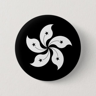 Black Bauhinia flag 6 Cm Round Badge