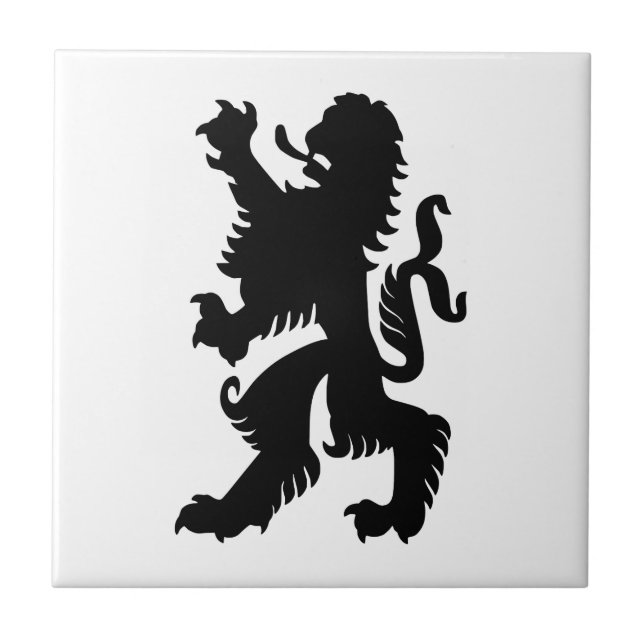 Black Bavarian Lion Tile (Front)