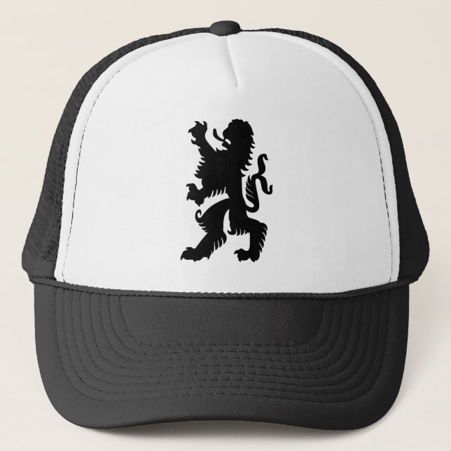 Black Bavarian Lion Trucker Hat (Front)