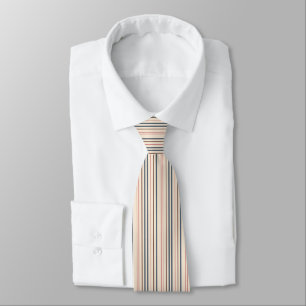 Black Bean and Coral Stripes Tie