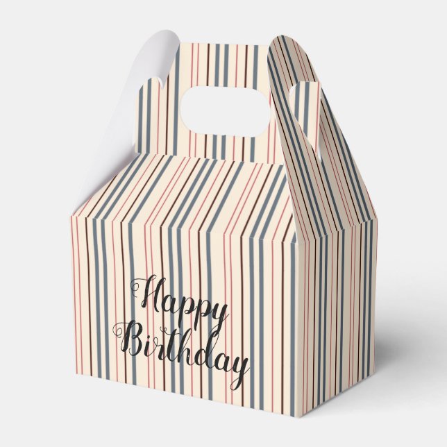 Black Bean and Dark Chocolate Stripes Favour Box (Front Side)