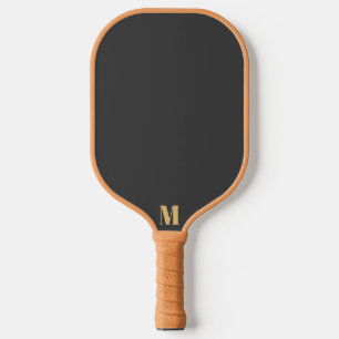 Black Bean and Indian Yellow Modern Monogram  Pickleball Paddle