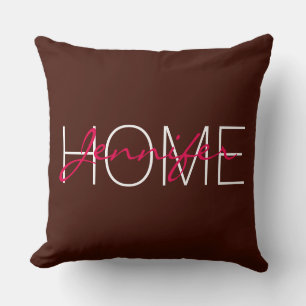 Black bean colour home monogram cushion