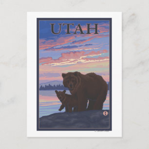 Black Bear and CubUtah Postcard