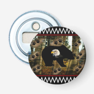 Black Bear Bald Eagle Bear Paw Prints Wilderness Bottle Opener