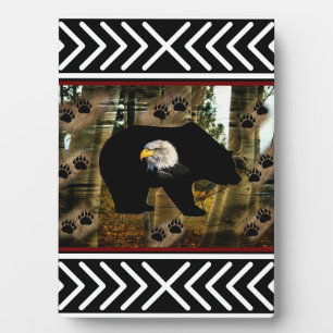 Black Bear Bald Eagle Bear Paw Prints Wilderness Plaque