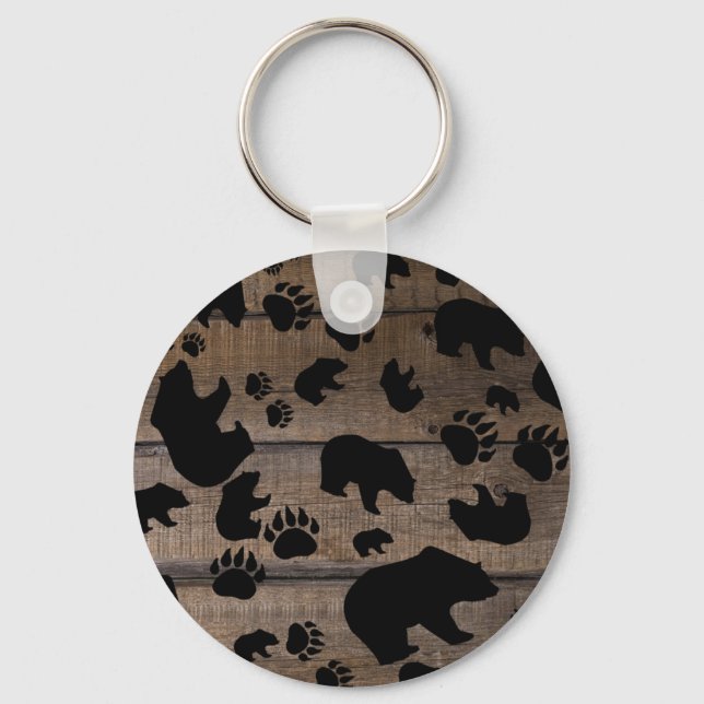 Black Bear Black Bear Paws Key Ring (Front)