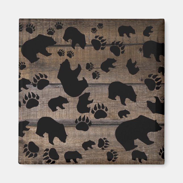 Black Bear Black Bear Paws Magnet (Front)
