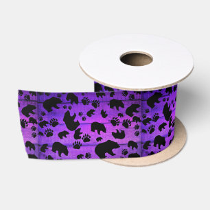 Black Bear Black Bear Paws Satin Ribbon