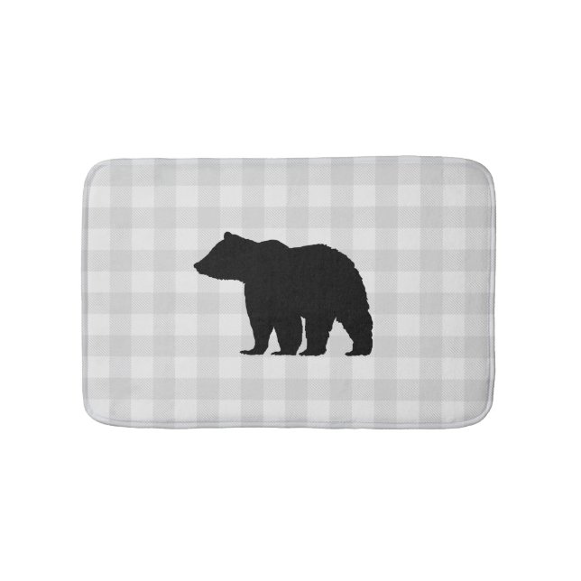 Black Bear Buffalo Check Bath Mat (Front)