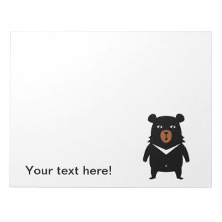 Black bear cartoon notepad