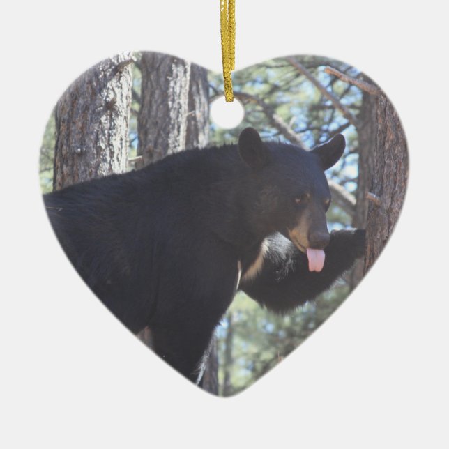 Black Bear Ceramic Tree Decoration (Front)