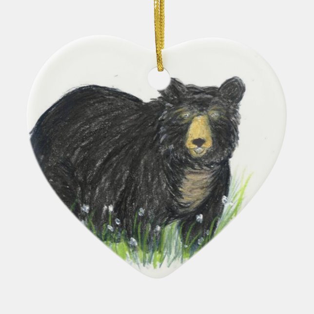 black bear ceramic tree decoration (Front)