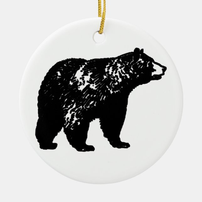Black Bear Ceramic Tree Decoration (Front)