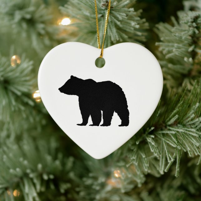 Black Bear Christmas Art Ceramic Tree Decoration (Tree)