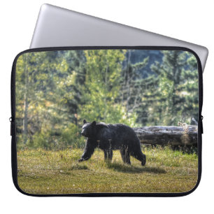Black Bear Crossing A Ranch Pasture Laptop Sleeve