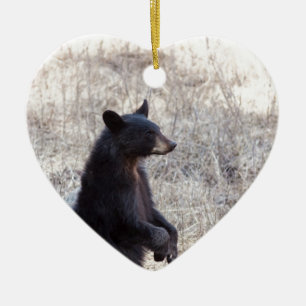 Black Bear Cub Ceramic Tree Decoration