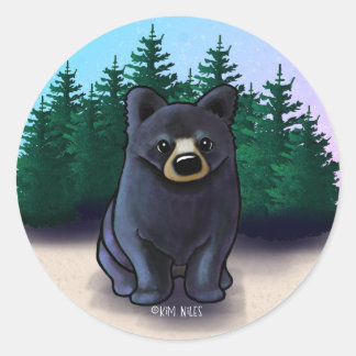 Black Bear Cub Classic Classic Round Sticker